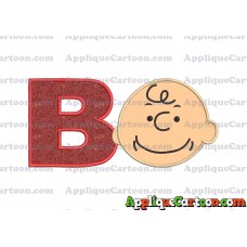Charlie Brown Peanuts Full Head Applique Embroidery Design With Alphabet B