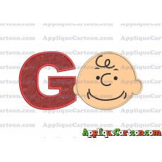 Charlie Brown Peanuts Full Head Applique Embroidery Design With Alphabet G