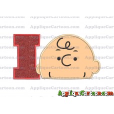 Charlie Brown Peanuts Head Applique Embroidery Design With Alphabet I