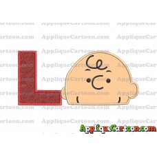 Charlie Brown Peanuts Head Applique Embroidery Design With Alphabet L