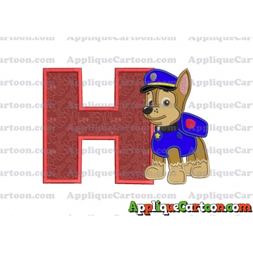 Chase Paw Patrol Applique Embroidery Design With Alphabet H