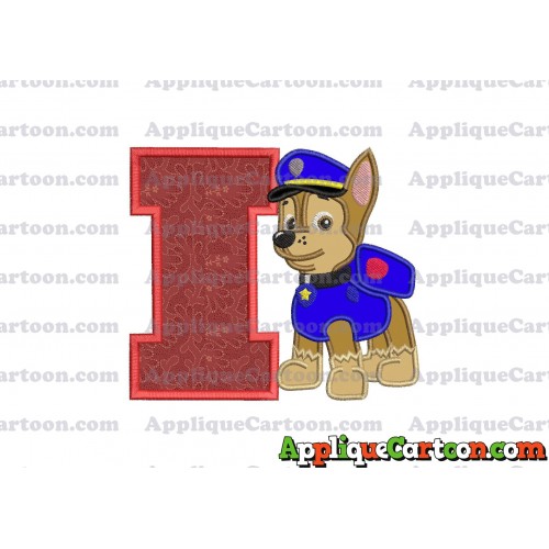 Chase Paw Patrol Applique Embroidery Design With Alphabet I