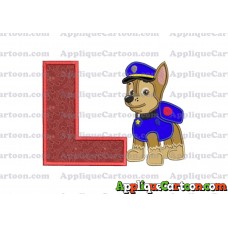 Chase Paw Patrol Applique Embroidery Design With Alphabet L