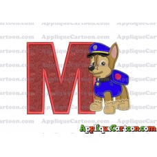 Chase Paw Patrol Applique Embroidery Design With Alphabet M