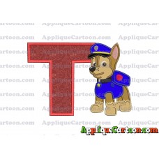 Chase Paw Patrol Applique Embroidery Design With Alphabet T