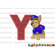 Chase Paw Patrol Applique Embroidery Design With Alphabet Y