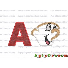 Chip Beauty and the Beast Applique Embroidery Design With Alphabet A