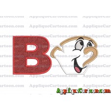 Chip Beauty and the Beast Applique Embroidery Design With Alphabet B