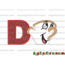 Chip Beauty and the Beast Applique Embroidery Design With Alphabet D