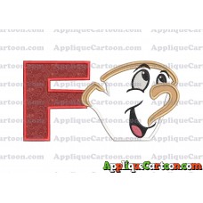Chip Beauty and the Beast Applique Embroidery Design With Alphabet F