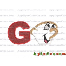 Chip Beauty and the Beast Applique Embroidery Design With Alphabet G