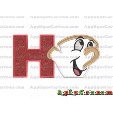 Chip Beauty and the Beast Applique Embroidery Design With Alphabet H