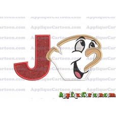 Chip Beauty and the Beast Applique Embroidery Design With Alphabet J