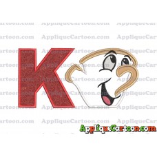 Chip Beauty and the Beast Applique Embroidery Design With Alphabet K