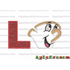 Chip Beauty and the Beast Applique Embroidery Design With Alphabet L