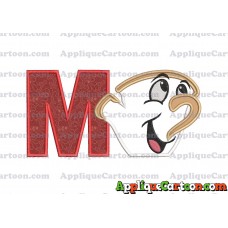Chip Beauty and the Beast Applique Embroidery Design With Alphabet M