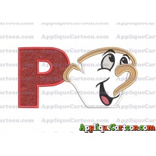 Chip Beauty and the Beast Applique Embroidery Design With Alphabet P