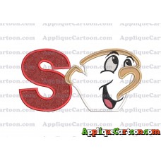 Chip Beauty and the Beast Applique Embroidery Design With Alphabet S