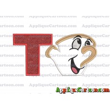 Chip Beauty and the Beast Applique Embroidery Design With Alphabet T