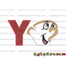 Chip Beauty and the Beast Applique Embroidery Design With Alphabet Y