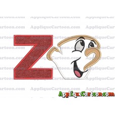 Chip Beauty and the Beast Applique Embroidery Design With Alphabet Z