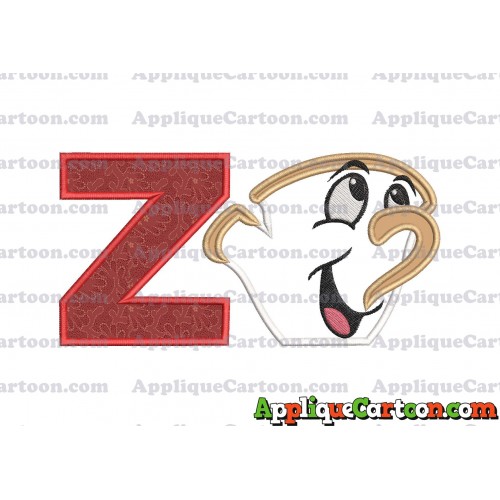 Chip Beauty and the Beast Applique Embroidery Design With Alphabet Z