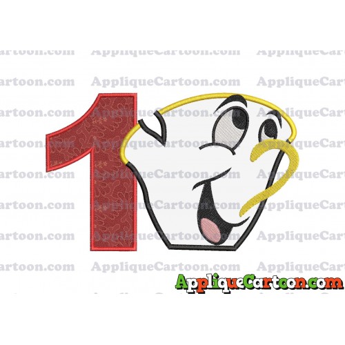 Chip Potts Beauty and the Beast Head Applique Embroidery Design Birthday Number 1