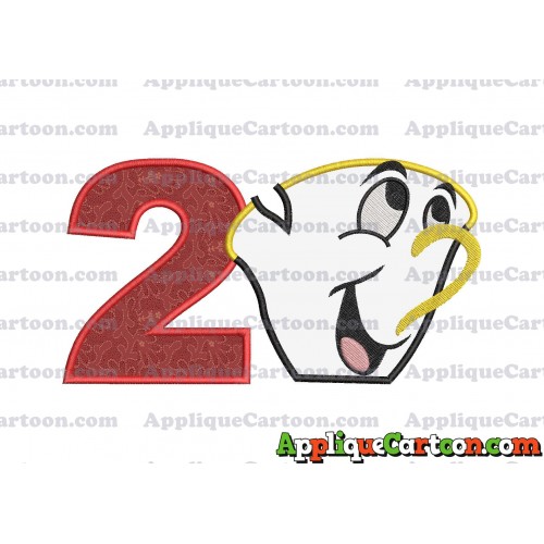 Chip Potts Beauty and the Beast Head Applique Embroidery Design Birthday Number 2