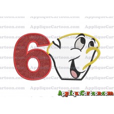 Chip Potts Beauty and the Beast Head Applique Embroidery Design Birthday Number 6