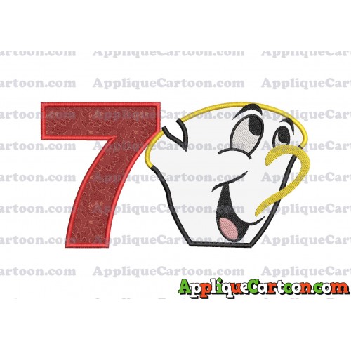 Chip Potts Beauty and the Beast Head Applique Embroidery Design Birthday Number 7