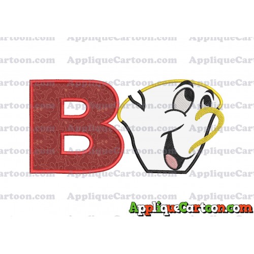 Chip Potts Beauty and the Beast Head Applique Embroidery Design With Alphabet B