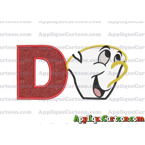 Chip Potts Beauty and the Beast Head Applique Embroidery Design With Alphabet D