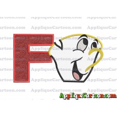 Chip Potts Beauty and the Beast Head Applique Embroidery Design With Alphabet F