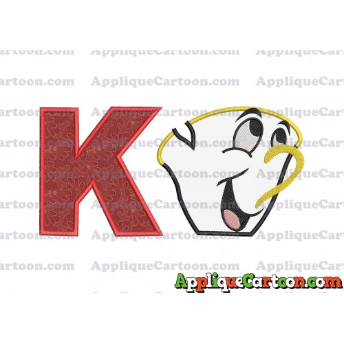 Chip Potts Beauty and the Beast Head Applique Embroidery Design With Alphabet K