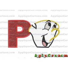 Chip Potts Beauty and the Beast Head Applique Embroidery Design With Alphabet P