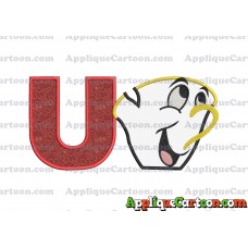 Chip Potts Beauty and the Beast Head Applique Embroidery Design With Alphabet U