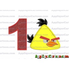Chuck Angry Birds Applique Embroidery Design Birthday Number 1