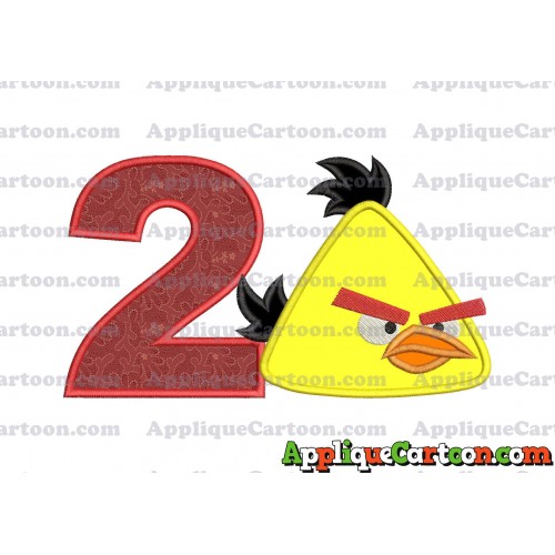 Chuck Angry Birds Applique Embroidery Design Birthday Number 2