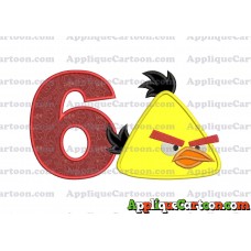 Chuck Angry Birds Applique Embroidery Design Birthday Number 6