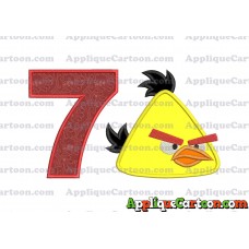 Chuck Angry Birds Applique Embroidery Design Birthday Number 7