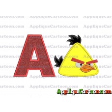 Chuck Angry Birds Applique Embroidery Design With Alphabet A
