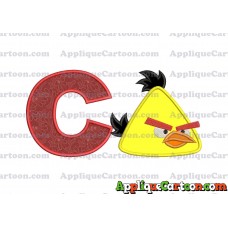 Chuck Angry Birds Applique Embroidery Design With Alphabet C