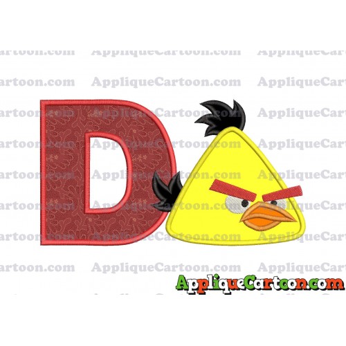 Chuck Angry Birds Applique Embroidery Design With Alphabet D
