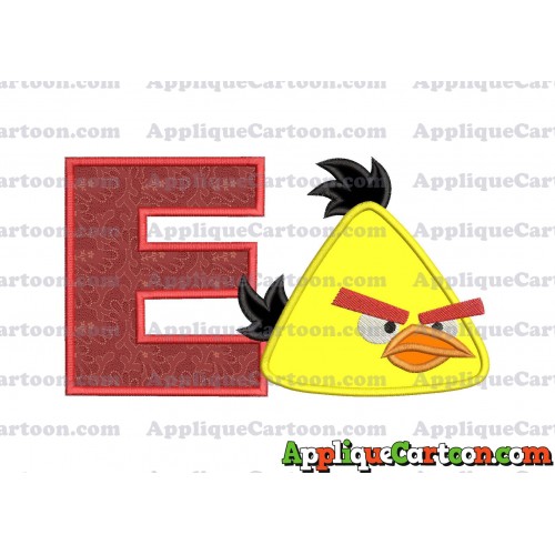 Chuck Angry Birds Applique Embroidery Design With Alphabet E