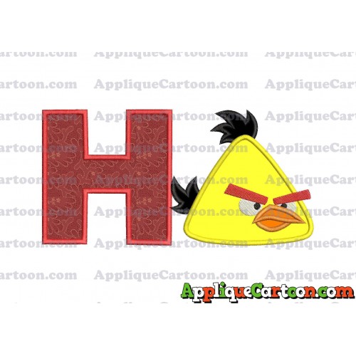 Chuck Angry Birds Applique Embroidery Design With Alphabet H