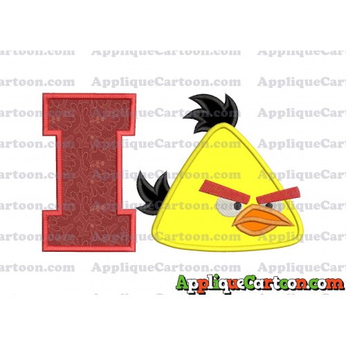 Chuck Angry Birds Applique Embroidery Design With Alphabet I