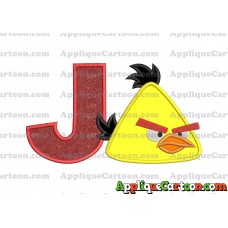 Chuck Angry Birds Applique Embroidery Design With Alphabet J