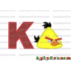 Chuck Angry Birds Applique Embroidery Design With Alphabet K