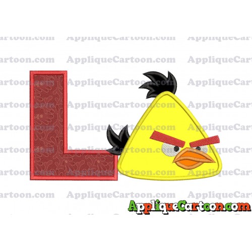 Chuck Angry Birds Applique Embroidery Design With Alphabet L