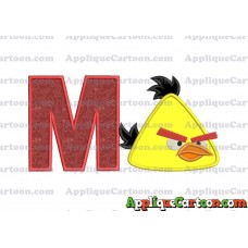 Chuck Angry Birds Applique Embroidery Design With Alphabet M